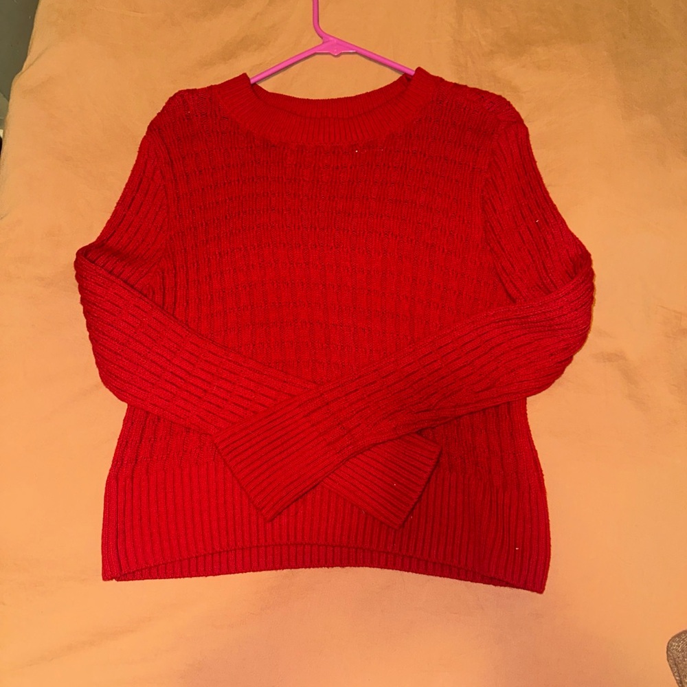 Red crew neck sweater